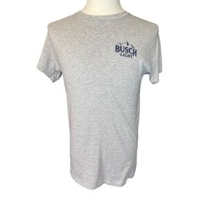 Brew City Busch Light Fishing Dog Graphic‎ T-Shirt Mens Small Sports Grey NEW